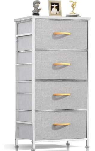 Cómoda Para Dormitorio, Cómoda De Tela Con 4 Cajones, Cómoda