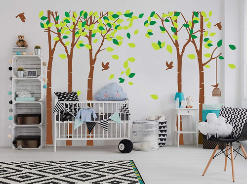 Calcomanía De Pared Con Diseño De Árbol De La Selva Gigante,