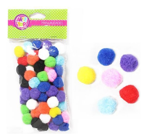 Set Pompones Colores Y Tamaños Surtidos