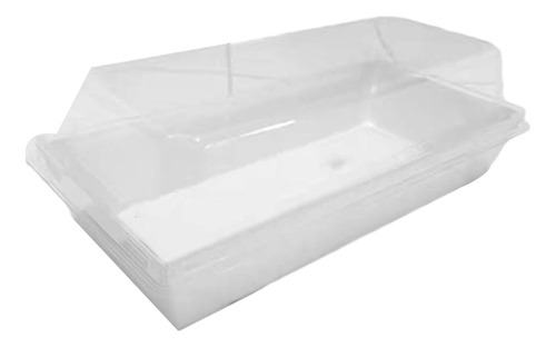 50 Cajas De Comida Con Tapa Transparente, Caja De Largo