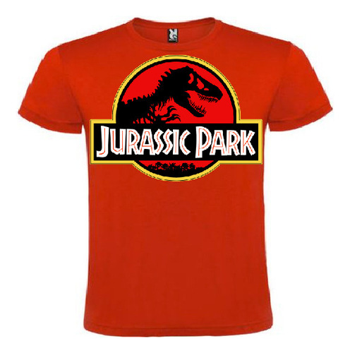 Polera Color Algodón 100% Niños Jurasic Park Dinosaurio