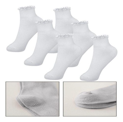 6 Pares De Calcetines Lolita Para Mujer, Calcetines Tobiller