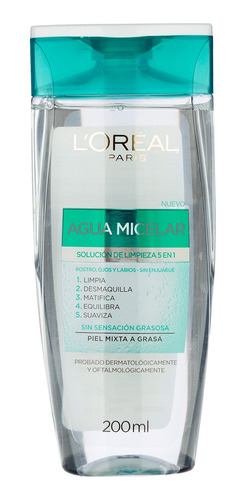 Agua Micelar Piel Mixta L´oréal Paris Hidra Total 5 X 200ml