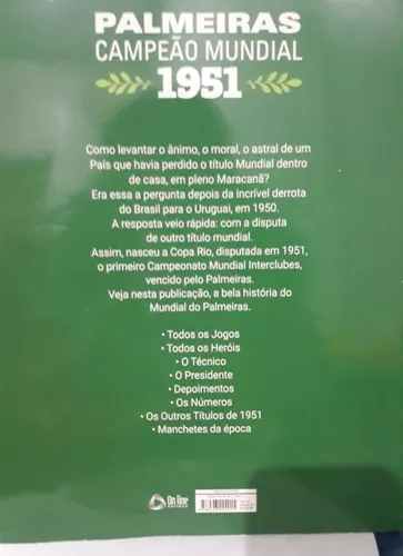 Poster Do Palmeiras - Jornal De Campeão Mundial 1951 (1