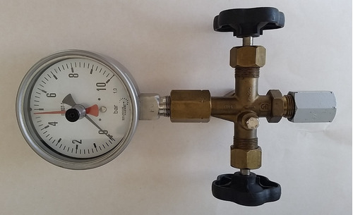 Valvula  De Cierre Doble Y  Manometro Inox De 1/2 Matafish