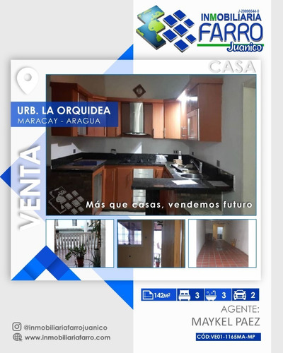 Imagen 1 de 2 de Se Vende Casa Urb La Orquidea Maracay Edo Aragua Ve01-1165ma-mp