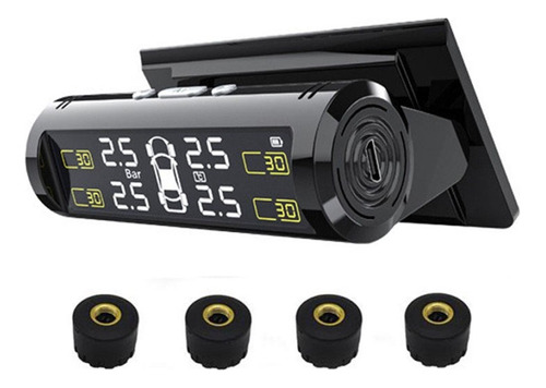 Solar Tpms Alarma Monitor System 4 Sensor Temperatura Alerta