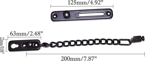 A 2 Piezas Cadena Antirrobo Cadena De Seguridad For Puertas