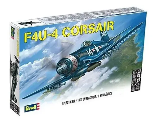 Revell Monogram Vought F4U Corsair – Maquette Avion Plastique 1:48, 75 Pièces, Idéale Débutants & Passionnés