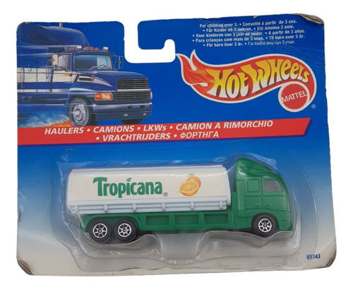 Hot Wheels Haulers Camion Tropicana Verde Carton Doblado