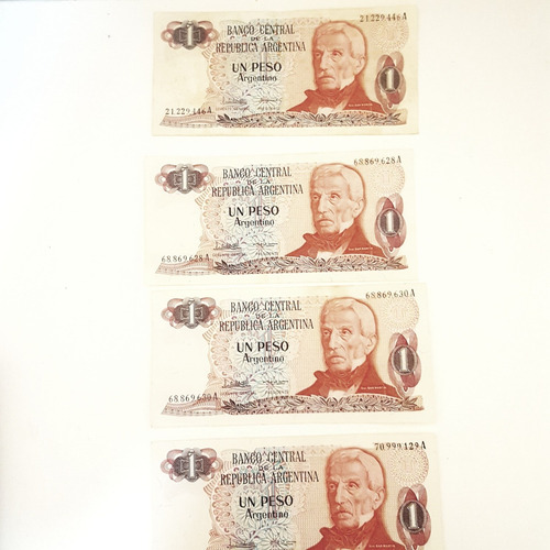 Billetes 1 Peso Argentino Serie A Sin Circulación (Usado)