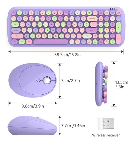 Combo De Teclado Y Mouse Inalámbrico Mofii, 2.4g Teclado Ina