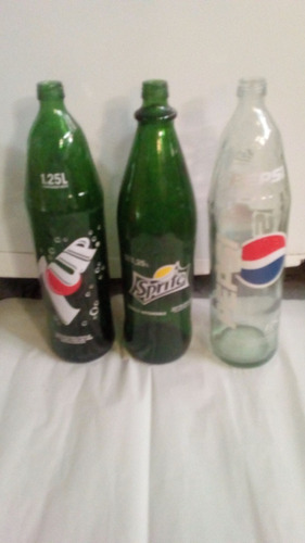 3 Botellas Vacias De Pepsi -,sprite - Seven Up  De  1.25 L 