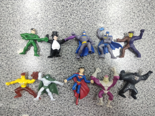 Dc Lote De 10 Figuras De Pvc, De Heroes Y Villanos!!