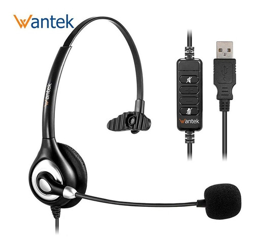 Auriculares  Headset Usb Monoaural  Microfono Wantek Uc600