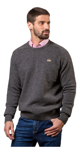 Sweater La Martina Lana Cuello Redondo Topo Hombre