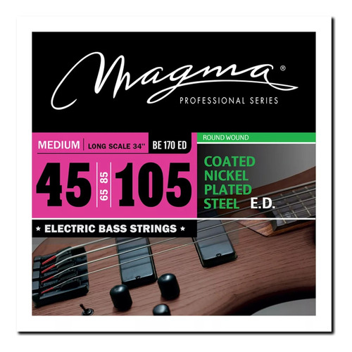 Encordado De Bajo 045-105 Magma Be170ed Coated Nickel