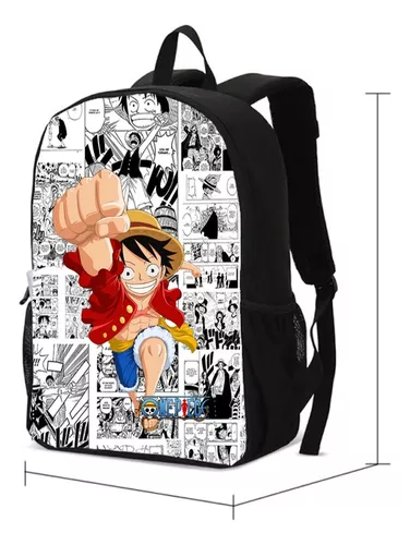 Kit mochila e estojo - One piece luffy personagem anime desenho tamanho  grande padrão escolar e viagem