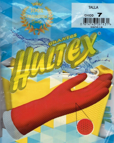 3 Pares De Guantes P/ Limpieza De Látex Hultex Chico (84940)