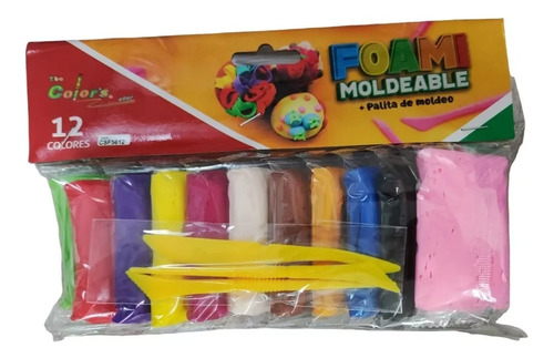 Pack X12 Bolsas Masa Moldeable Fomi Foamy Moldeable Colores 