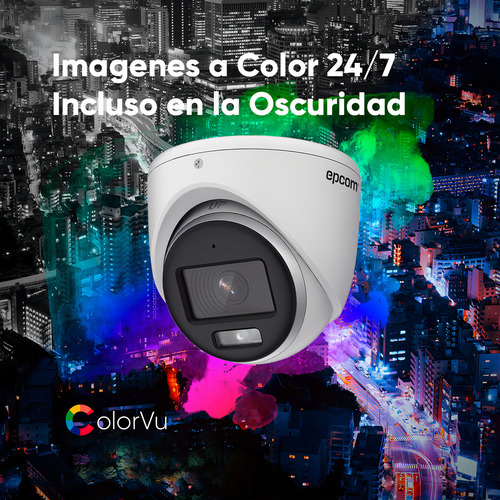 Epcom Kit De 4 Camaras De Seguridad Metalicas Con Microfono Turret 3k Imagen A Color 24/7 Para Uso Exterior + Dvr 4ch Turbohd Con Detección De Movimiento Y Salida De Alarma Modelo Ev8004e3k-plus-sc