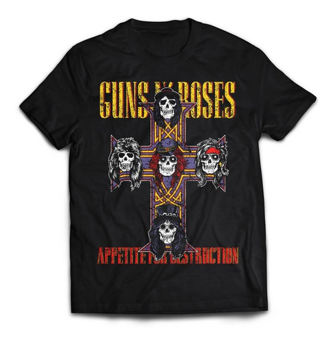 Imagen 1 de 6 de Camiseta Guns And Roses Appetite For Rock Activity