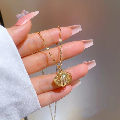 N Collar Conchas Perlas Dije Openable, Joyeria De Lujo Mujer