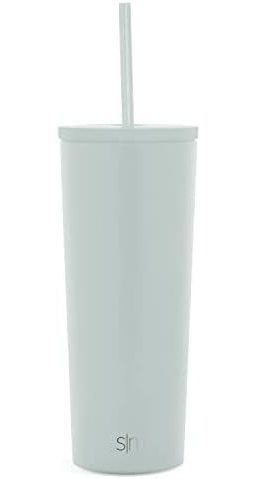 Imagen 2 de 9 de Vaso Térmico Clásico Con Popote Y Tapa Abatible-salvia/24oz