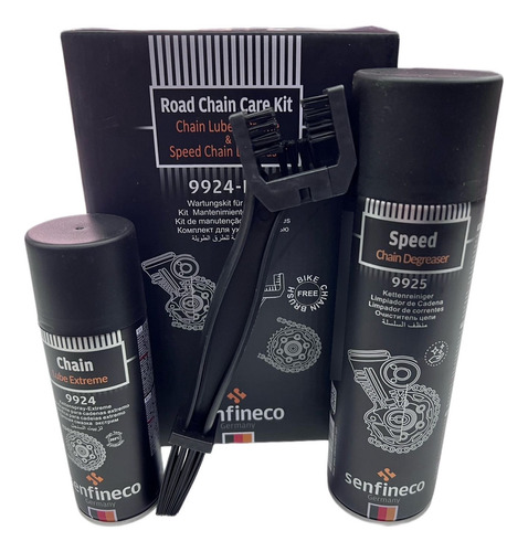 Kit Limpiador + Lubricante + Cepillo Cadena Senfineco Aleman