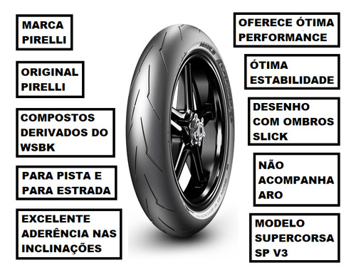 Pneu Pirelli Dianteiro 110/70-17 Diablo Supercorsa Sp V3 Bmw