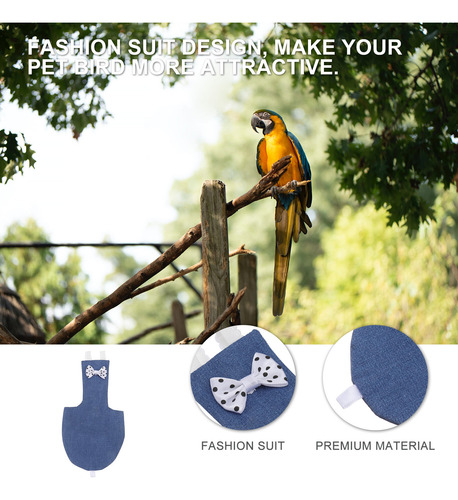1 Pañal Para Pájaros, Lavable Y Reutilizable, Ajustable Para