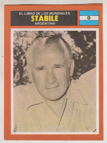 Futbol Argentina Tarjeta 1974 Guillermo Stabile De Coleccion