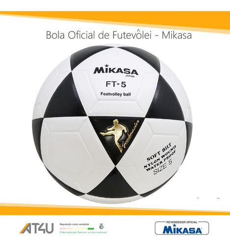 Bola Mikasa Futvolei Ft-5 Branca E Preta