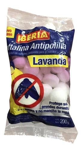 Naftalina Antipolillas Lavanda Iberia 100 % Pack X 200 Gr.