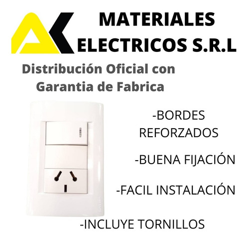 Imagen 2 de 5 de Punto Y Toma Kalop Con Tapa + Caja Rectangular Pvc Pack X10