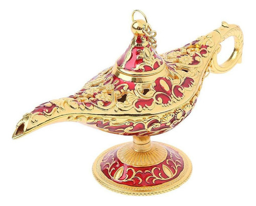 Decoración Arabian Magic Lámpara Con Tapa Dorado-rojo