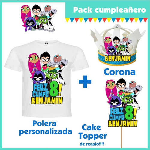 Pack Cumpleaños En Casa Cuarentena Jóvenes Titanes