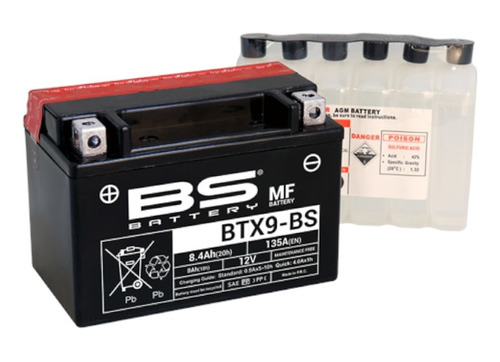 Bateria Mf 12 Volt - 8 Ah  Bs Battery  (ytx9-bs)