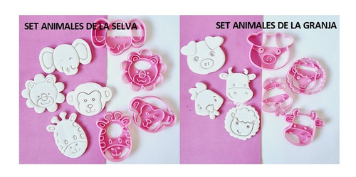 Cortante Plastico 3d Animales Selva Granja X4 Piezas Cookies
