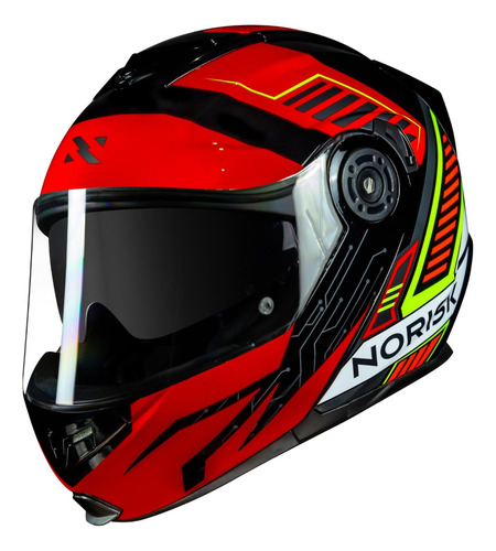 Capacete Norisk Ff345 Rout Charge Prteto Vermelho 