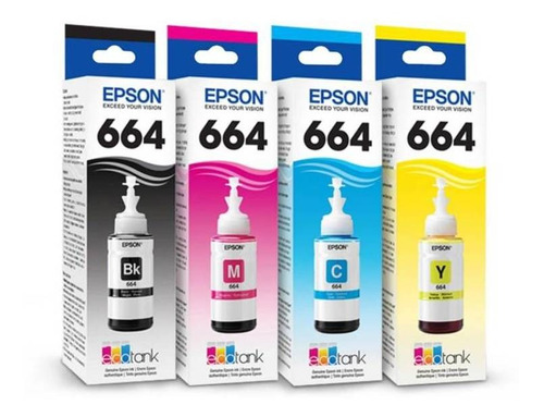 Pack De Tintas Epson T664 Impresoras L120 L380 L395