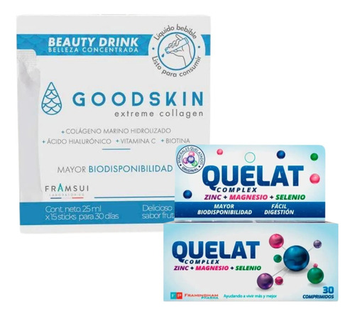 Combo Goodskin Collagen + Quelat Complex 30 Comprimidos Sabor Frutal