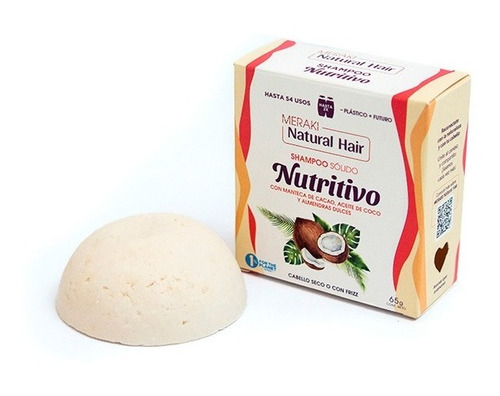 Shampoo Sólido Nutritivo Cabello Seco Meraki 65 Gr