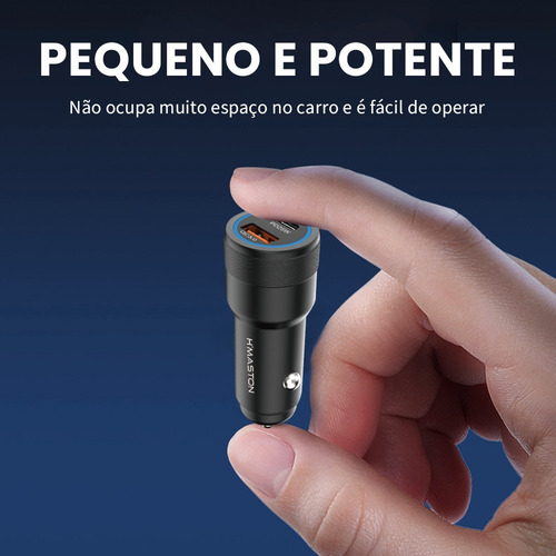 Carregador Veicular Turbo Tipo-c + Usb 45w Hmaston L09 Cor Preto
