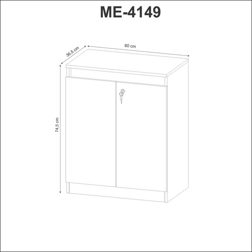 Balcão Escritório com Chave 60cm ME4149 Amêndoa/Preto Tecnomobili