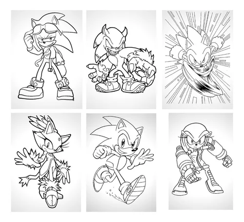 Kit 100 desenhos para colorir Sonic