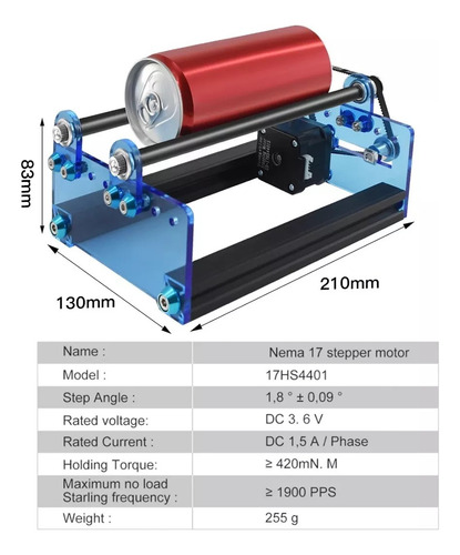 Juego Grabador Láser Y Rodillo Giratorio Twotrees Ts2 20w