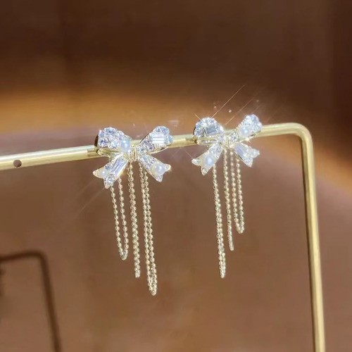 Pendientes De Cadena Con Forma De Lazo Para Mujer, A La Moda