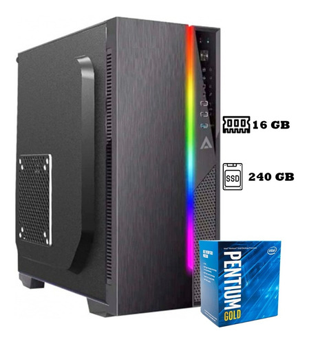 Pc Cpu Pentium G6400 16 Gb 240 Ssd Teclado, Mouse Y Monitor