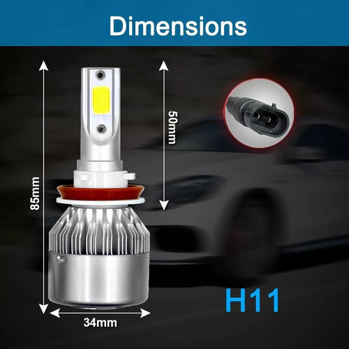 Turbo Luz Blanca De Foco Led H11 3800lm 36w